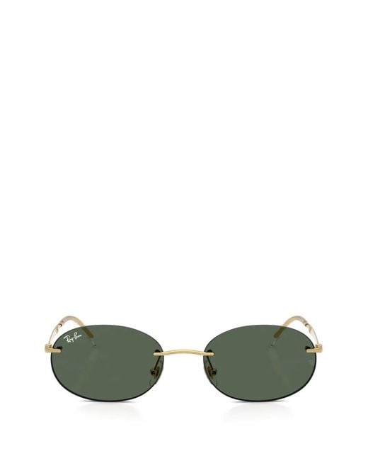 Ray-Ban Green Round-Frame Sunglasses