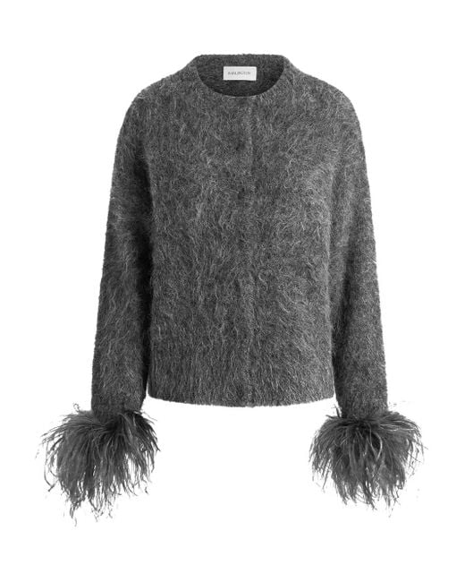 16Arlington Gray Alena Feather-Trim Knitwear