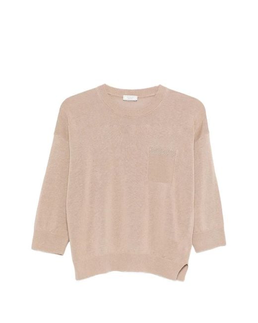 Peserico Natural Embellished Sweater