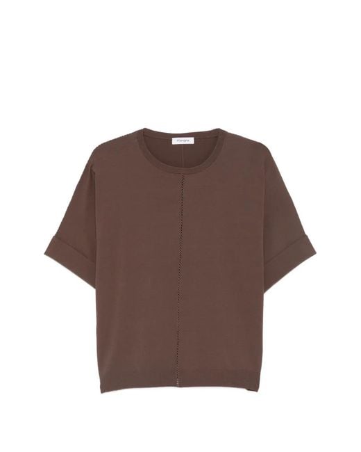 Kangra Brown T-Shirt En Maille Ajourée