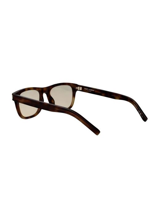 Saint Laurent Brown Rectangle-Frame Sunglasses
