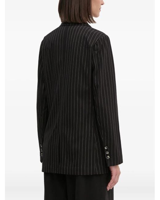 DKNY Black Pinstripe Double-Breasted Jacket