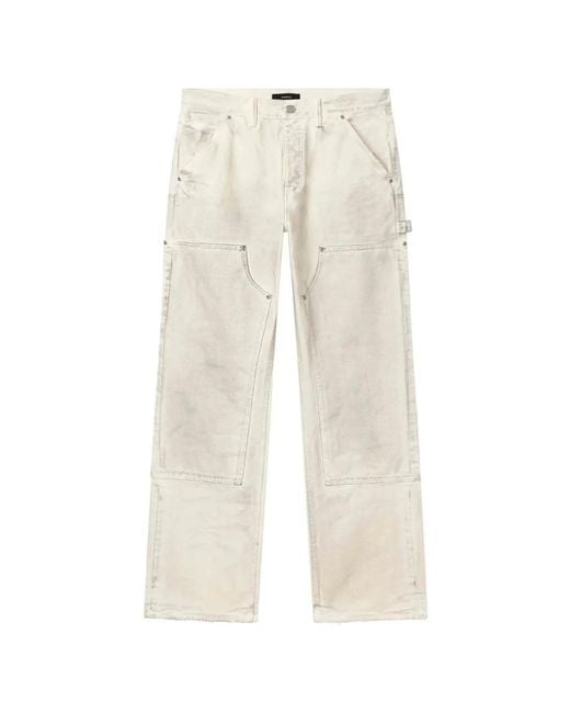 Purple Brand White Carpenter Trousers for men