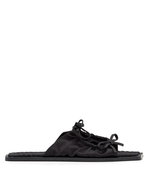 Carlotha Ray Black Quilted Bow Sandals