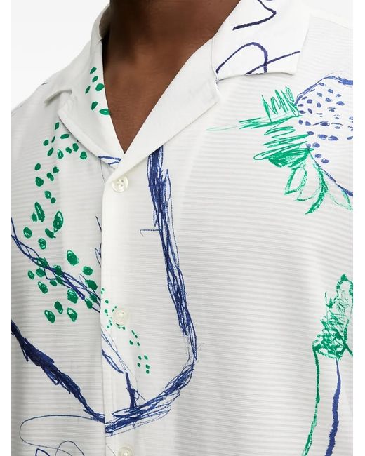 Desigual White Printed Short-Sleeve Shirt for men