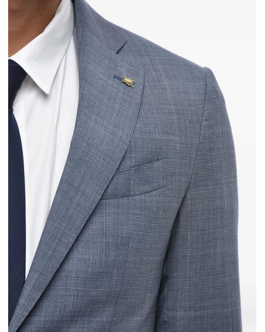 Corneliani Blue District Check Single-Breasted Suit for men