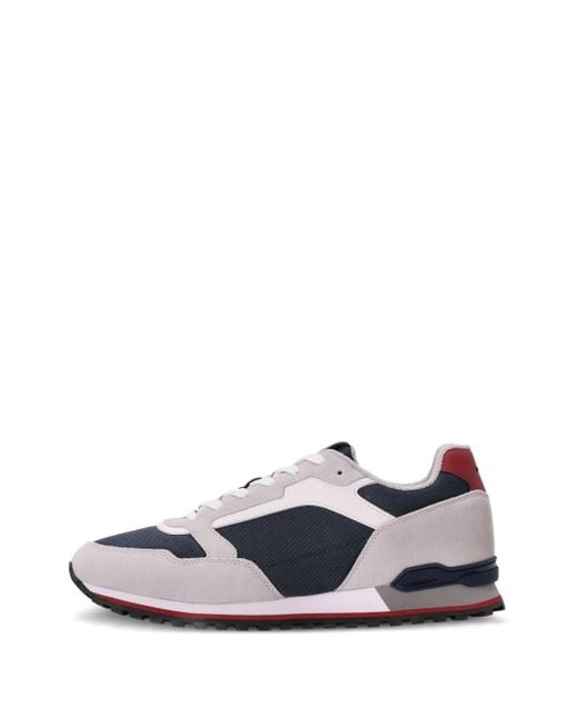 Boss White Panelled Sneakers for men