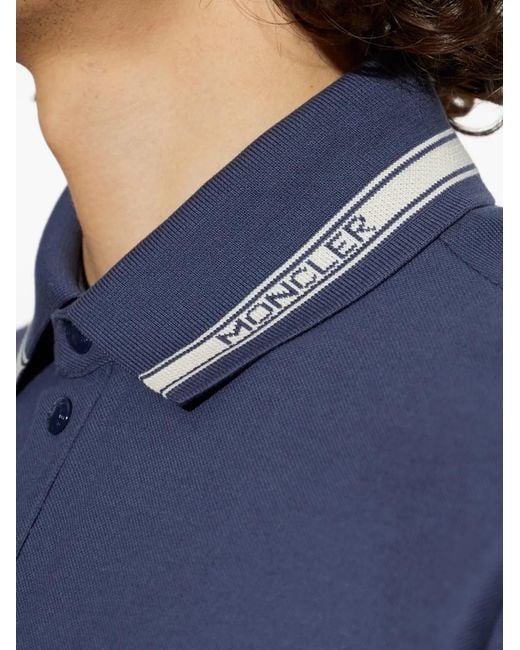 Moncler Blue Polo Shirt for men