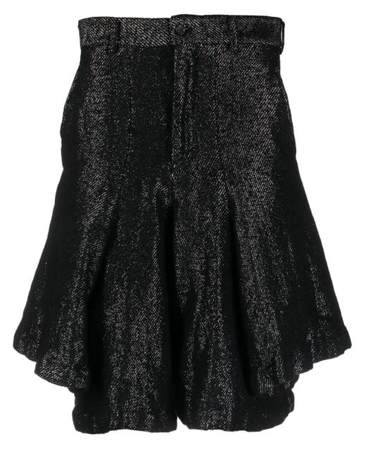 メンズ Comme des Garçons ドレープ ショートパンツ Black