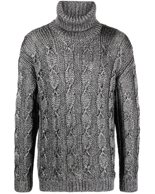 Saint Laurent Gray Melange Viscose Blend Sweater for men