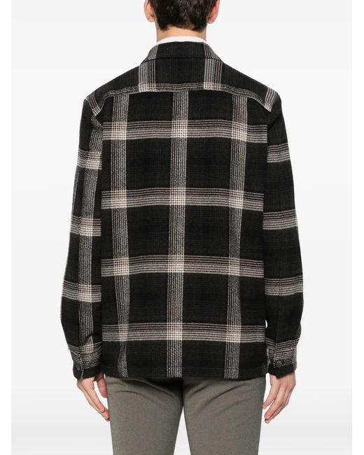 Marc O' Polo Black Buttoned Check Overshirt for men