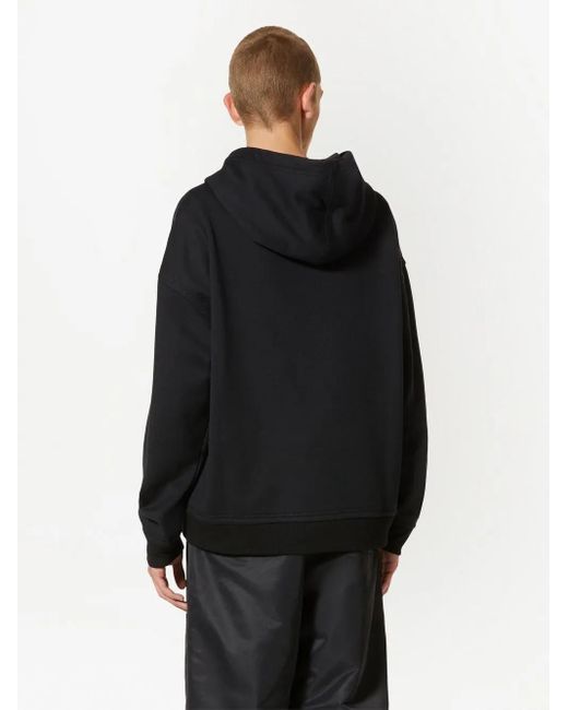 Valentino Garavani Black Stud Detail Panelled Hoodie for men