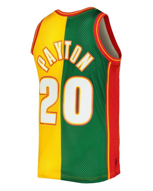 Mitchell & Ness Yellow X Nba Seattle Supersonics 1995 Gary Payton Split Swingman Tank Top for men
