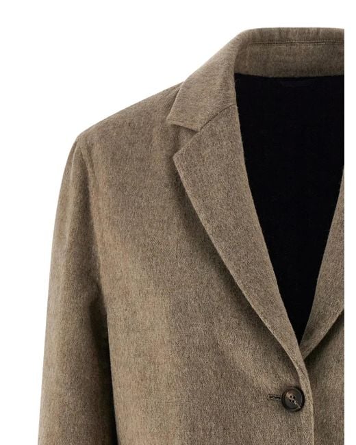 Brunello Cucinelli Green Single-Breasted Wool Blazer