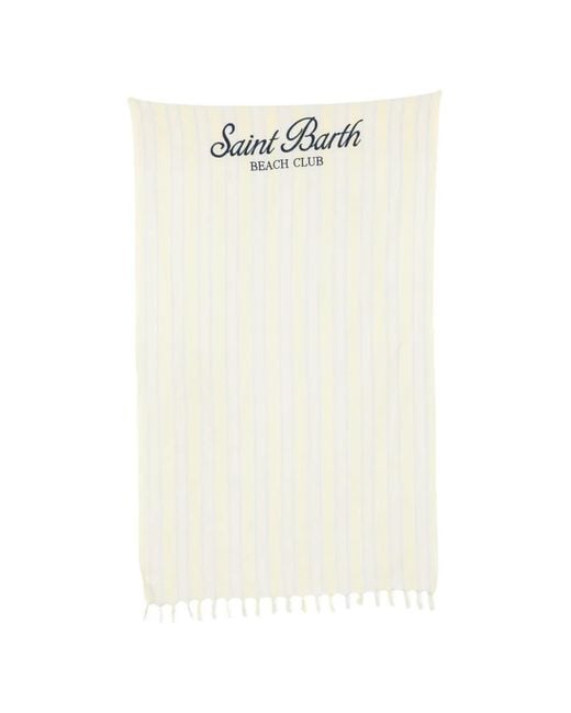 Mc2 Saint Barth White Foutas Light Striped Beach Towel