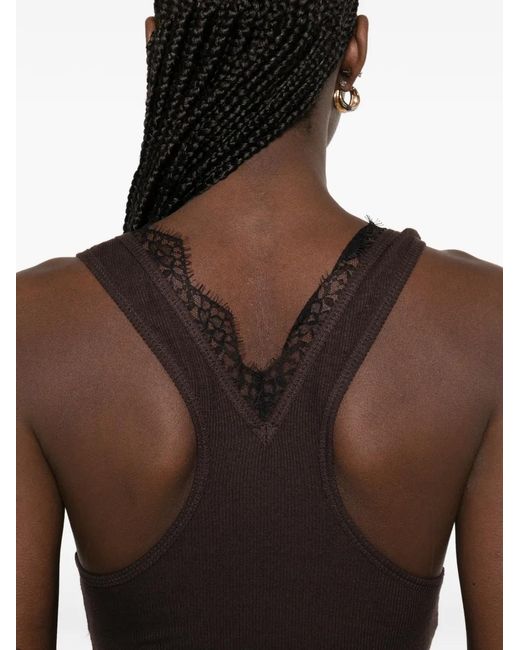 Nanushka Brown Siara V-Neck Tank Top