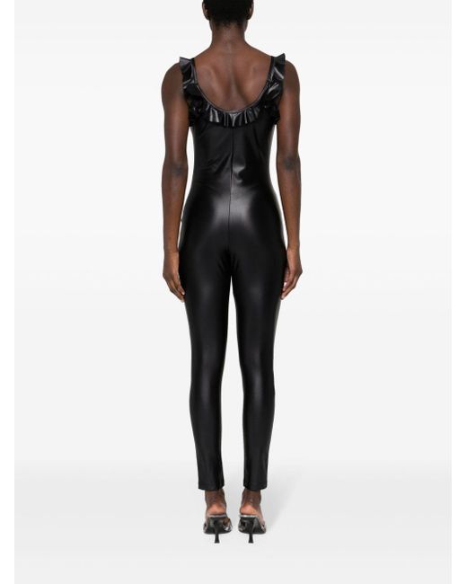 Versace Black Ruffled Cut-out Jumpsuit