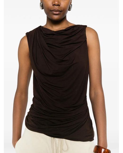 Entire studios Brown Draped Sleeveless Top