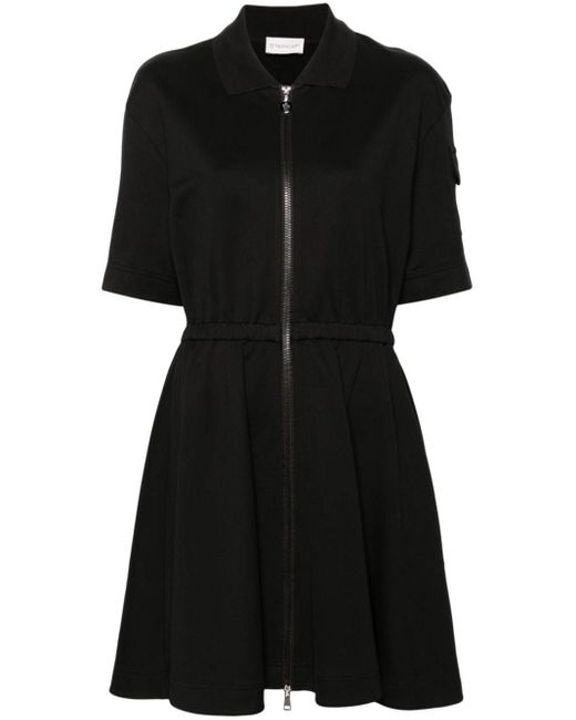 Moncler Black Poloshirtkleid mit Reißverschluss