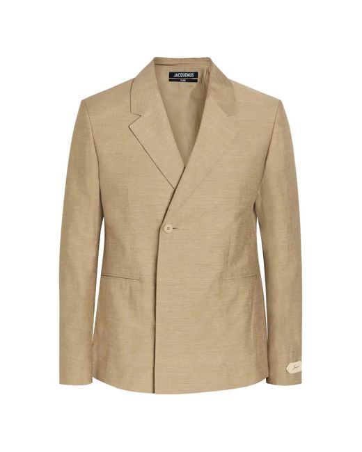 Jacquemus Natural Notched-Lapel Single-Breasted Jacket for men
