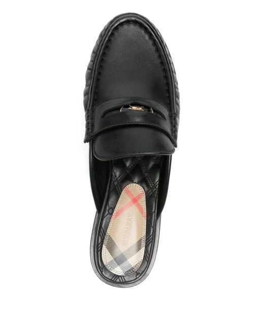 Burberry Black Cadet Leather Mules