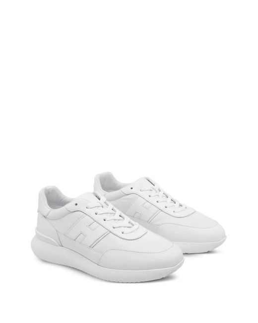 Hogan White Interactive Lateral-Logo Sneakers for men