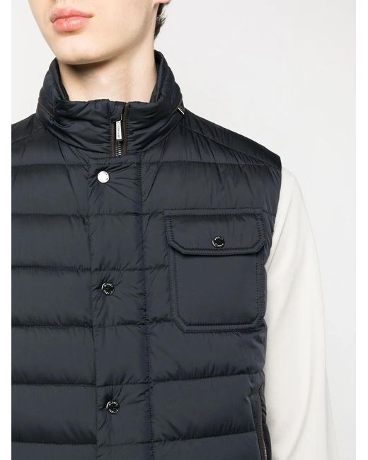Moorer Blue Padded Down Gilet for men