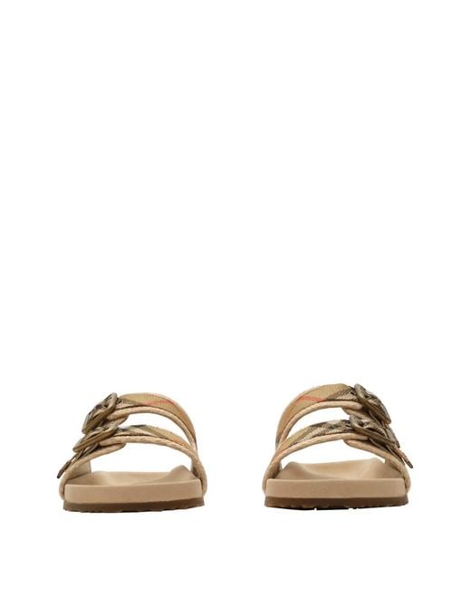 Burberry Natural Raffia-Effect Urchin Sandals