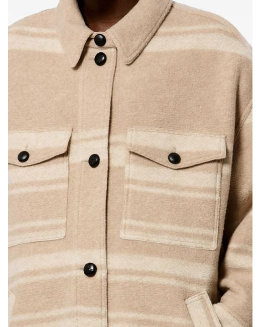 Isabel Marant Natural Djila Striped Coat