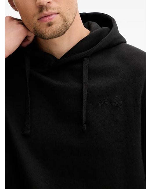 Hurley Black Skull-Print Drawstring Hoodie for men