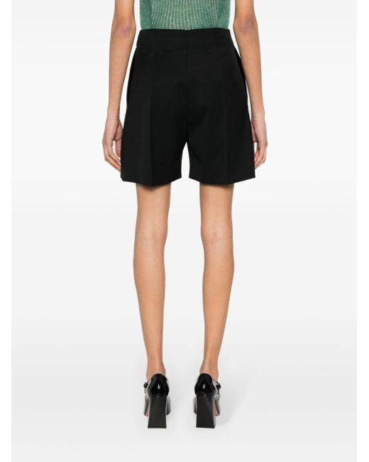 Patou Black Pressed-crease High-waist Tailored Shorts