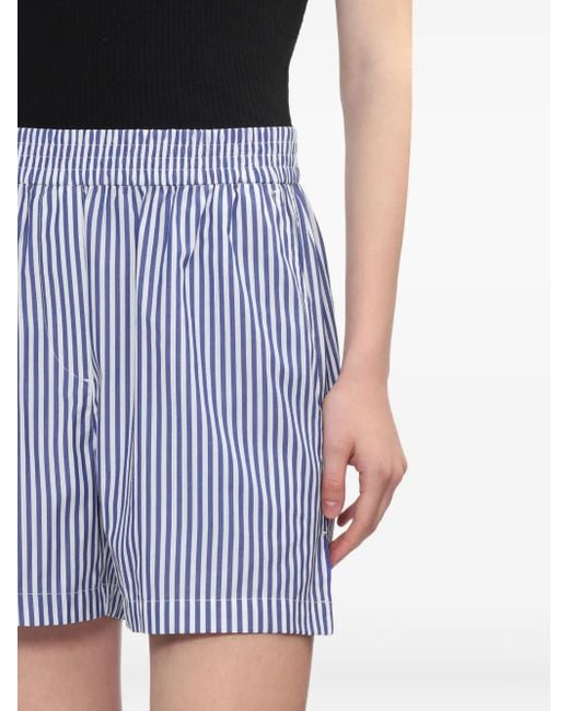 Rag & Bone Blue Emma Striped Elastic-Waist Shorts
