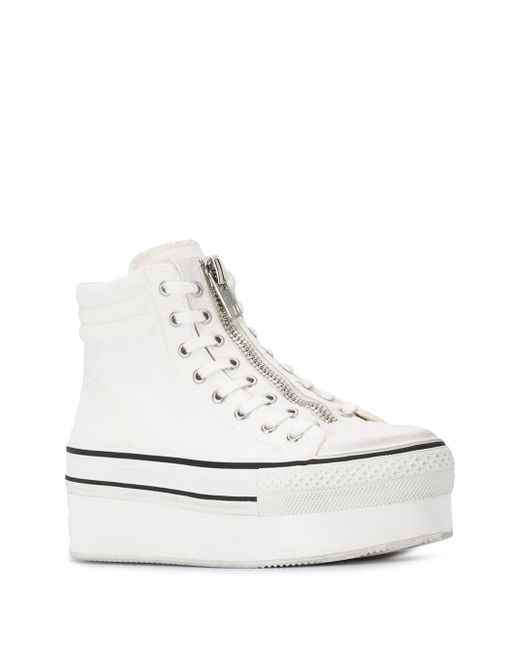 ash jagger canvas platform zip sneakers