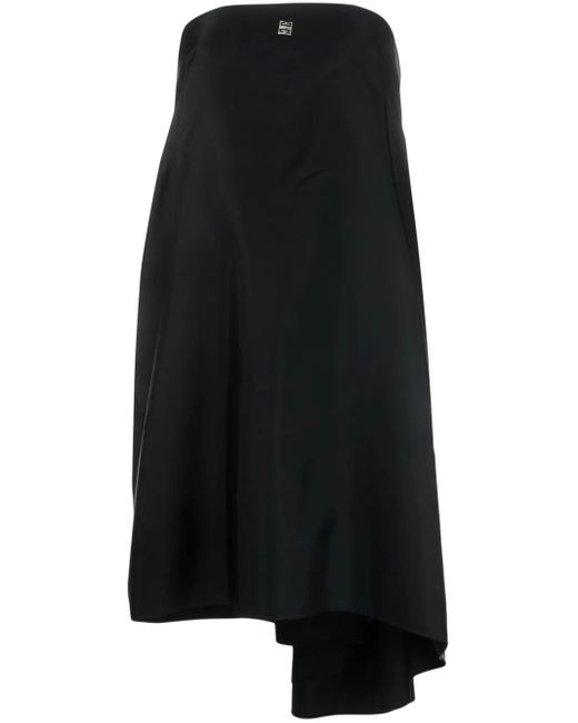 Givenchy Black Strapless A-Line Midi Dress
