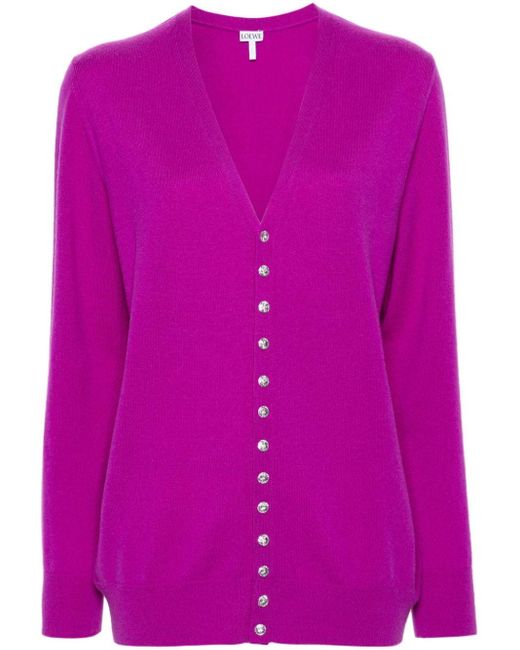 Loewe Pink Knitted Cashmere Cardigan