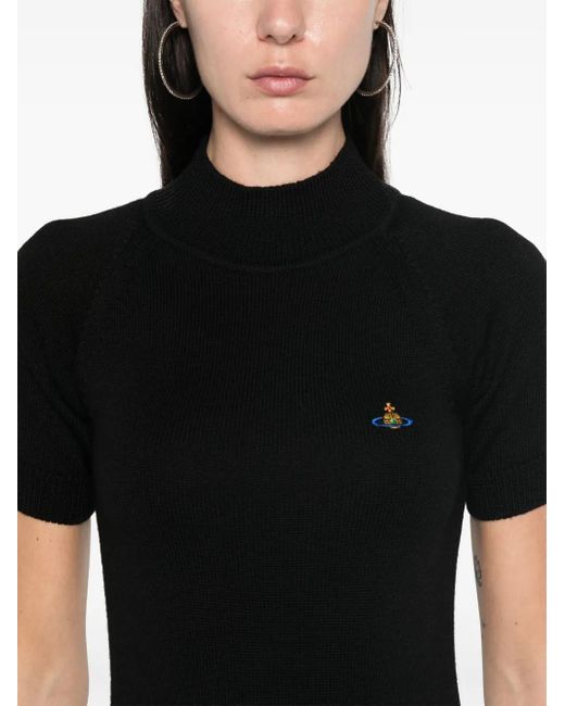 Vivienne Westwood Black Fine Ribbed Knit Top