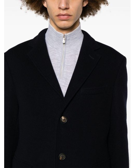 Manteau boutonné à design en feutre Eleventy pour homme en coloris Black
