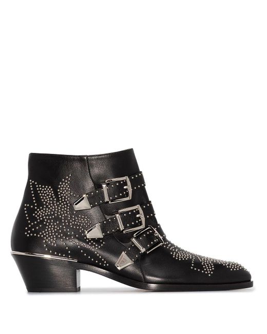 Chloé Black Susanna 30mm Studded Ankle Boots