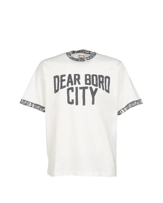 Dear BORO White Logo-Print T-Shirt for men