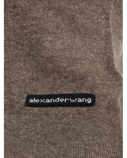 Alexander Wang Gray Logo-Label Knitted Top