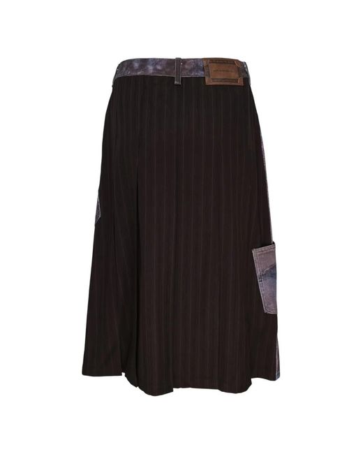 ANDERSSON BELL Gray Illusion Patchwork Midi Skirt