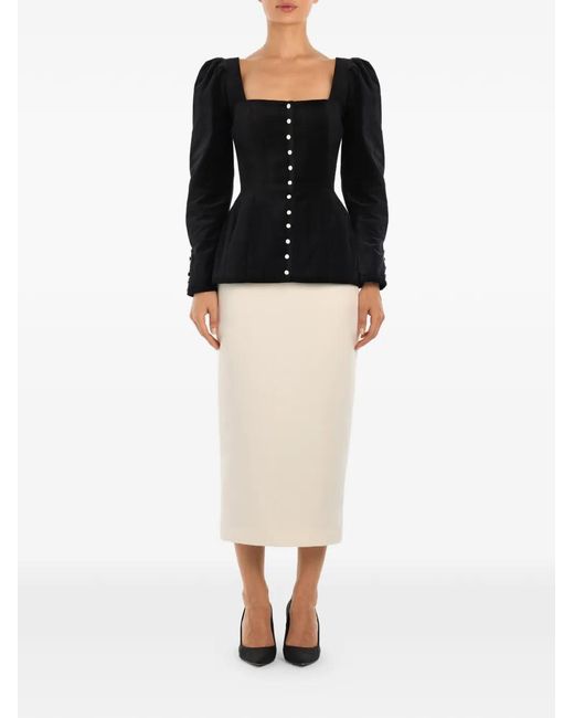 POST MERIDIEM Black Square-Neck Top