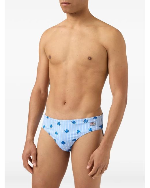 Mc2 Saint Barth Blue Cayo Octopus-Print Swimming Briefs for men