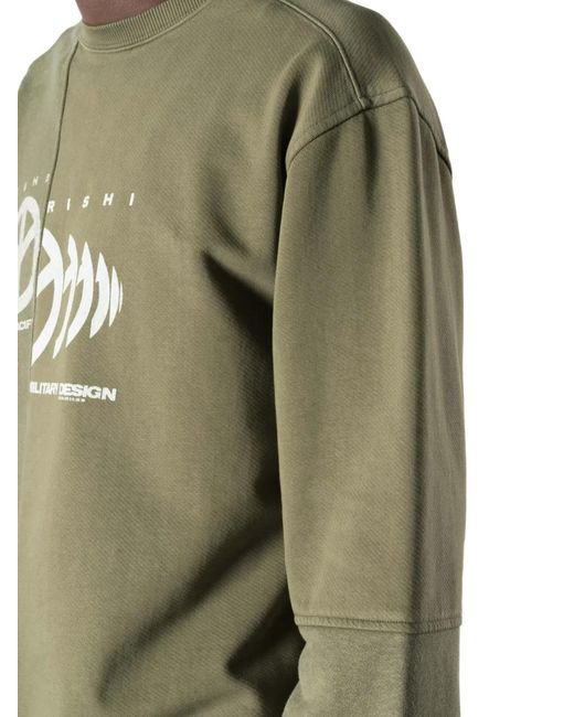 Maharishi Green Pull À Logo Imprimé Et Empiècements for men