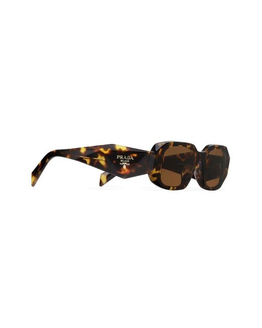 Prada Brown Symbole Rectangular-Frame Sunglasses