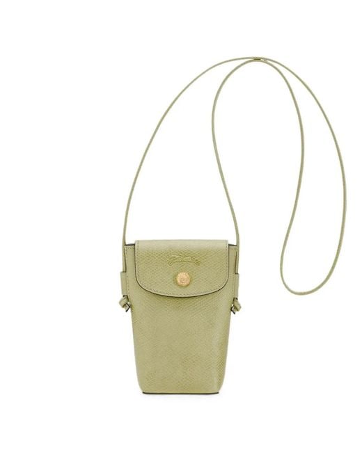 Longchamp White Épure Phone Case With Leather Lace