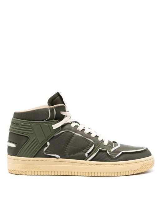Philippe Model Green Padded Mesh Hi-Top Sneakers for men