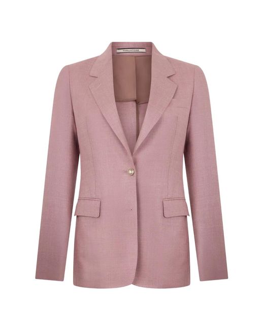 Tagliatore Pink Single-Breasted Slim-Fit Blazer