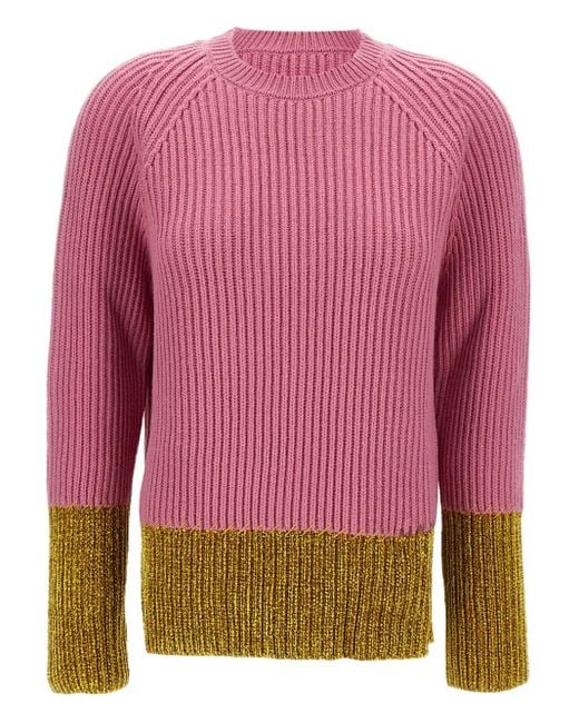 Maglione A Coste di Marni in Pink