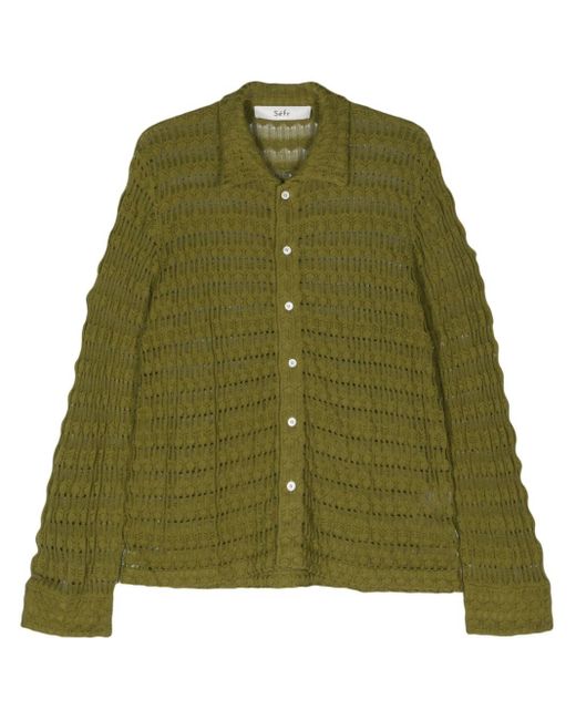 Séfr Green Yasu Open-knit Shirt for men